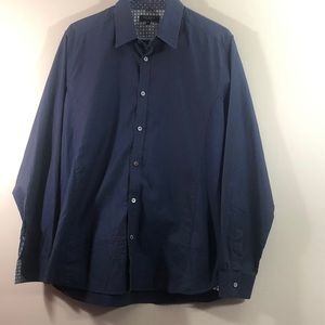 TED BAKER LONDON Blue Long Sleeve button up